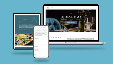 prikaz web stranice restorana na različitim uređajima